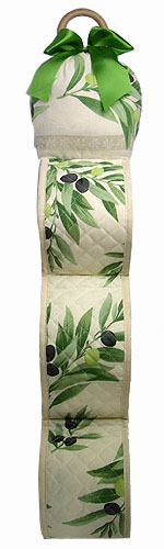 Toilet paper stocker with dried lavender (olives. white x green) - Click Image to Close